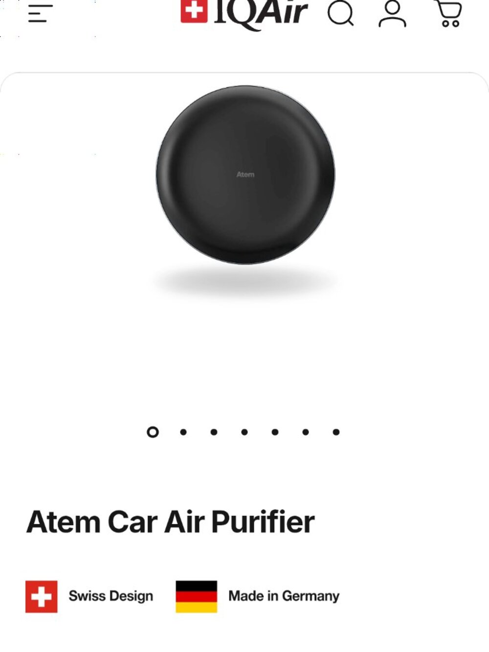 Atem IQ Car Air Purifier